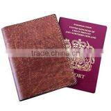 Cheap OEM Genuine Leather RFID Blocking Passport Holder thumbnail-1