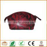Leather Cosmetic Pouch Red Python Black thumbnail-1