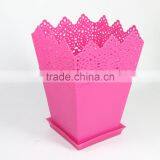 Square Lace Brim Plastic Garden Flower Pot thumbnail-3