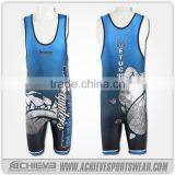 100% Breathable Polyester Russian Cheap Wrestling Singlets for Sale thumbnail-4