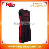 Hongen Apparel 2017 Custom Best Latest Basketball Jersey Design 2017 China Manufacturer Basketball Jersey Black and Red thumbnail-1