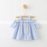 2017 New Fashion Girls Striped off Shoulder Shirt Design With Striola thumbnail-2