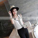 2017 New Summer V-neck t Shirt Sleeveless Chiffon for Women Were Thin thumbnail-4