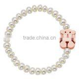 High End Freshwater Pearl Beads Steel Charm Bracelet Women White Pearl Beads Bracelets for Her Birthday Gifts thumbnail-1