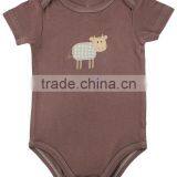 Unisex Applique Bird Summer Wear Short Sleeve Pattern Custom Made Infant Cotton Smocked Baby Romper for Wholesale thumbnail-6