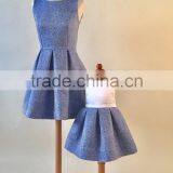 Wholesale Boutique Girl Clothing Summer Sleeveless Mother And Daughter Matching Dresses thumbnail-1