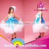 Hottest Royalblue Rosette Feather Long Dress Baby Girl Party Dress thumbnail-5