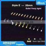 (MOQ:100pcs) Mixed Color Yeezy Lace Bullet Aglets - Yeezy Shoelaces Metal Bullet Endings - 26mm Bullet Metal Ends Aglet Tip thumbnail-1