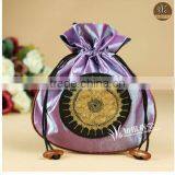 Light Purple Sun Flower Silk Brocade Drawstring Satin Pouch Gift Pouch CH118 thumbnail-1