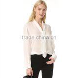 2017 OEM Casual Fine Beam Sleeve Silk Blouse With Neck Tie thumbnail-6