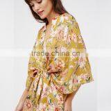 Floral Printed Casual Clothes Ladies Latest Design Kimono thumbnail-6