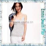 Top Style Simple Design High Quality Grey Fabric Slim Fitness Womens No Sleeves Tank T-Shirts thumbnail-2