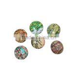 Round Silver Tone At Random World Map Pattern 18mm Resin Snap Button For Bracelets , Knob Size: 5.5mm thumbnail-1