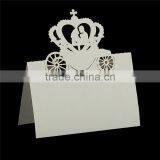 Paper Wedding Party Name Place Cards Crown Hollow Off-white thumbnail-1