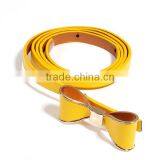 PU Leather Belt Waistband Bowknot Gold Plated Yellow Adjustable thumbnail-1