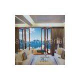 2.0mm Wall Thickness Red Sandalwood Aluminum bi Fold Doors With 90 Degree Door Hinge thumbnail-1