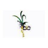 Couples Yellow Masquerade Masks On Sticks For Festival Celebration