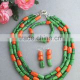 Beautiful 2016 New necklace Amazing design Green & pink coral tubes !