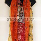 Vintage Cotton Sari Kantha Scarves Scarf Stole / Girls Fashion Scarfs Online thumbnail-1