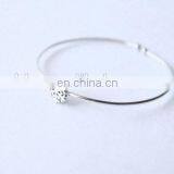 Pave Snowflake Charm Sterling Silver Fashion Bangle Open Cuff Bangle Customized Design Silver Jewellry thumbnail-3