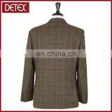 Brown And Blue Checked Luxury Wool Tweed Blazer Men Fashion New thumbnail-3