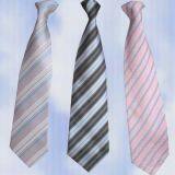 Summer Silver Polyester Woven Necktie Classic Strips Skinny