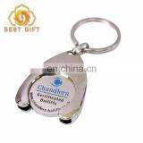 Custom Creative Metal Trolley Coin Keychains With Shopping Logo