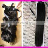 Hot sale factory cheap price high quality 100% human remy long straight hair extensions ponytail