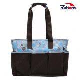 Fashion Patchwork Stripe Mcrofiber Diaper Bags Mummy Baby Bag for Shopping