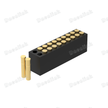 Dnenlink 1.27mm Pitch Dual Row H4.0mm Plane Contact Straight Female Header SMT Type PogoPin Header thumbnail-3