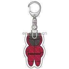 Squid Game Key Chain Mini Doll Key Chains Clear Acrylic Cosplay Red Man Halloween Keyring Soldier Squid Game Keychain thumbnail-1