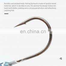 JOHNCOO Lead Head Hooks 3.5G 6G Fish Head Deep Sea Fishing Painted Jig Heads Fishing Hook thumbnail-4