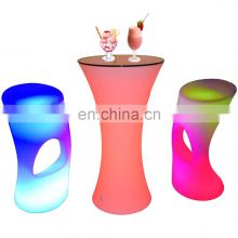 waterproof wedding party table high colorful wine round chair LED table lumineux bar sillas para fiesta