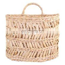 Hot Sale Water Hyacinth and Jute Antique Wicker Wall Hanging Baskets for Plants Accessories Flower Holder Supplier thumbnail-5