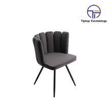 Tiptop Luxury Dining Chairs Customized Modern Style Metal Stainless Steel Upholstery Velvet Armchair Chair thumbnail-3