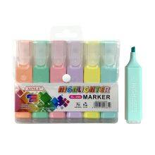 Manufacturer Oem Custom Kids Stationery Fluorescent Bible Highlighter Pen Colorful Mini Square Pastel Highlighter Marker Pen Set for School