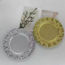Hot Sale Bulk 13 Inch Round Gold Plastic Party Wedding Charger Plates