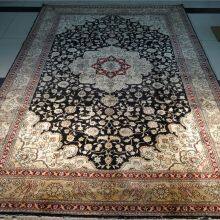 5X8ft Black Blue Color Handmade Silk Persian Carpet for Home thumbnail-5