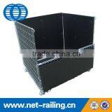 Warehouse Fold Stack Galvanized Zinc Wire Basket thumbnail-6
