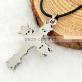 China Supplier New Products Men Necklace Cross Pendant Leather Chain Necklace thumbnail-6