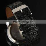WM020 New Mens Unisex Black Dial Classic Value Leather Band Fashion Quartz Wrist Watch thumbnail-4