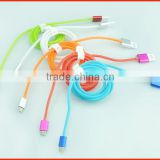 colorful transparent micro usb cable charger cable for Samsung Andriod phone