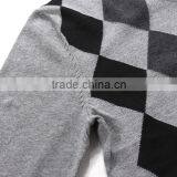 Argyle Knitting Wear Men Simple Long Sleeve V-neck Sweater Pullover thumbnail-5