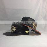Custom Gold Metal Plate Snapback Hats Red Leather Strap Buckle Snapabck Hat thumbnail-4