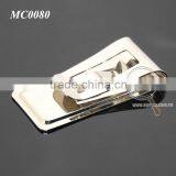 Men Style Fashion Stainless Steel Metal Black Genuine Leather Money Clip thumbnail-5