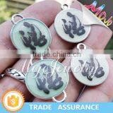 Round Imitation Rhodium Plating Glow in The Dark With Printed Chinese Symbols Wholesale Charms thumbnail-2