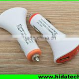 Christmas promotional dual usb electric car charger adapter for iphone in fanshaped with smile face