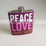 304 Stainless Steel Hip Flask With PU Leather Wrap