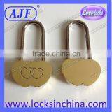 AJF 50MM Double Heart Brass Love Lock for Valentine's Day Subject