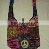 peace sign shoulder patchwork bags